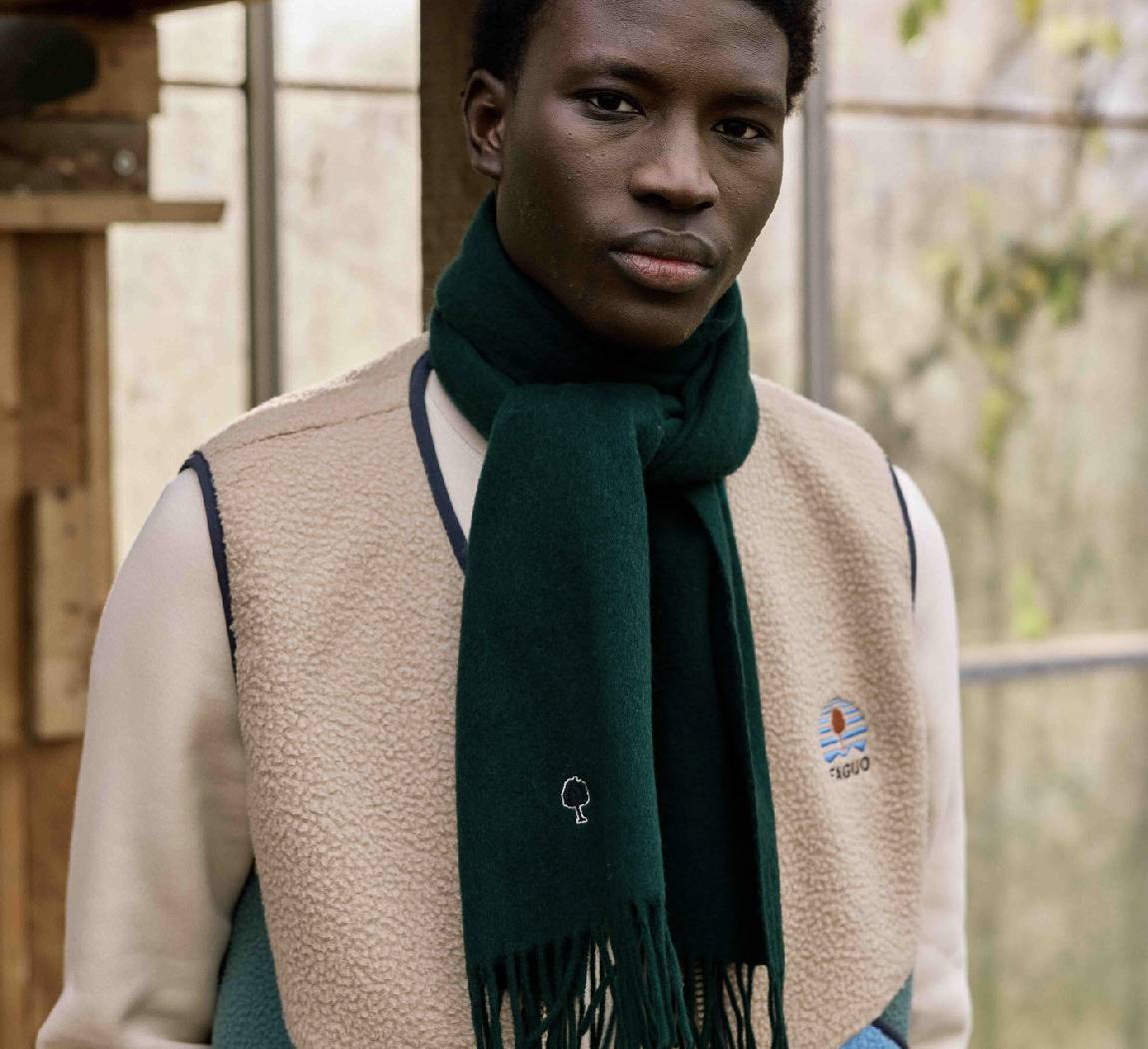 Écharpe homme en laine echarpe en laine Faguo